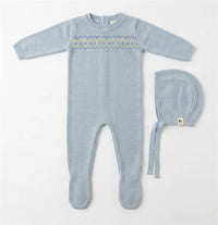 Cherry Embroidered  Knit Footie