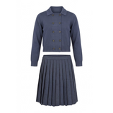 Knit Double Breast Sweater And Skirt Set