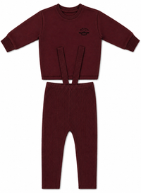 French Fleece And Rib Overall Set