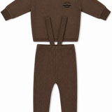 French Fleece And Rib Overall Set