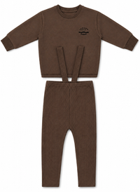French Fleece And Rib Overall Set