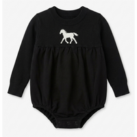 Horse Jacquard Knit & Fleece Bubble