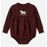 Horse Jacquard Knit & Fleece Bubble