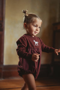 Horse Jacquard Knit & Fleece Bubble