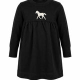 Horse Jacquard Knit & Fleece Dress