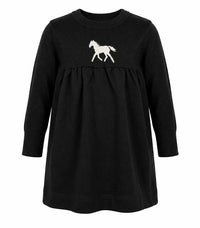 Horse Jacquard Knit & Fleece Dress