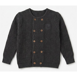 Knitted Double Breasted Sweater With Crest