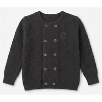 Knitted Double Breasted Sweater With Crest
