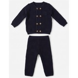 Knitted Double Breasted Sweater With Crest Set