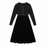 Metal Bow Button Cardigan & Slinky Robe