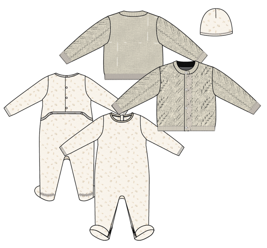 Fottie And Cardigan Set
