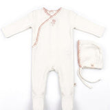 Rose Embroidery Wrap Footie