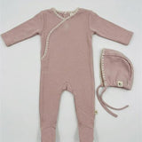 Rose Embroidery Wrap Footie
