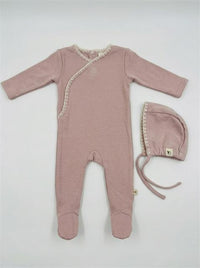 Rose Embroidery Wrap Footie