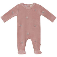 Embroidered Bear or Flower Footie