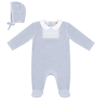 Smocked Velour Footie