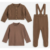 Overall Cardigan & Mock Neck Set