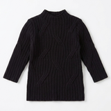 Rib Design Knit Mock Neck Top