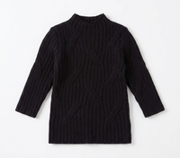 Rib Design Knit Mock Neck Top