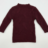 Rib Design Knit Mock Neck Top