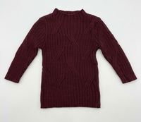 Rib Design Knit Mock Neck Top