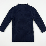 Rib Design Knit Mock Neck Top