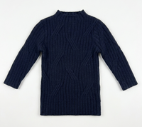Rib Design Knit Mock Neck Top