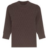 Pointel Knit Mock Neck Top