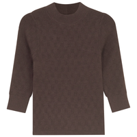 Pointel Knit Mock Neck Top