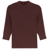 Pointel Knit Mock Neck Top