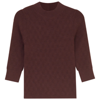 Pointel Knit Mock Neck Top