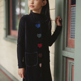 Hookstitch Heart Velour Jumper