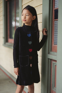 Hookstitch Heart Velour Jumper