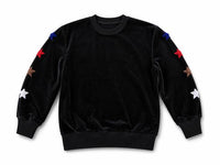 Hookstitch Heart Velour Sweater Shirt