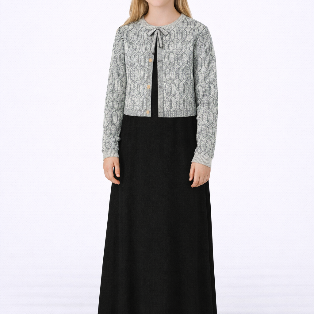 Robe with Knit Cardigan