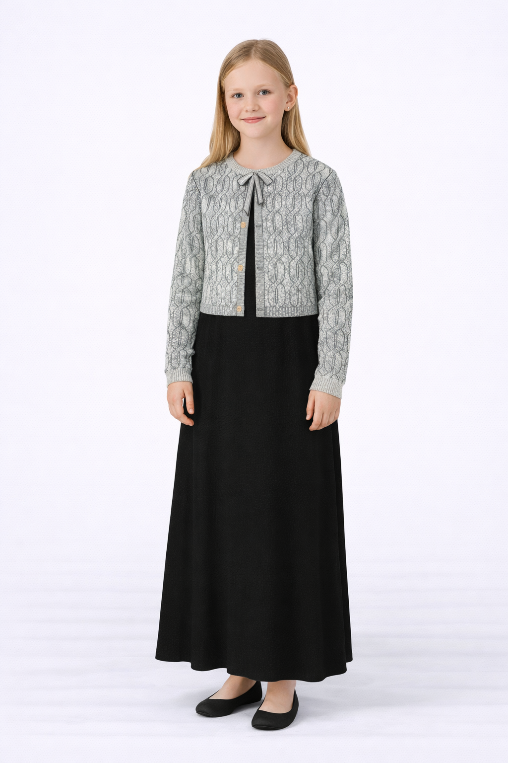 Robe with Knit Cardigan