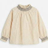 Mini Print Smocked Blouse