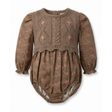 Floral Bubble with Removable Knit Vest Set