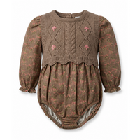Floral Bubble with Removable Knit Vest Set