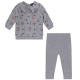 Key Print French Fleece Two Piece Set
