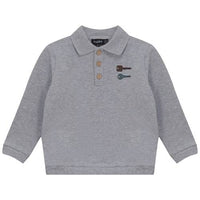 Key Print French Fleece Polo Sweatshirt