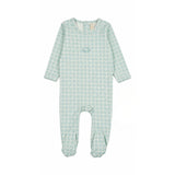 Checkered Embroidery Footie