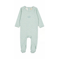 Checkered Embroidery Footie