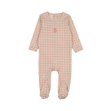 Checkered Embroidery Footie