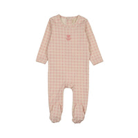 Checkered Embroidery Footie