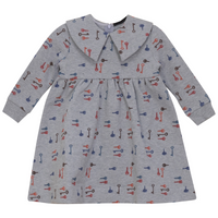 Key Print French Fleece Dress