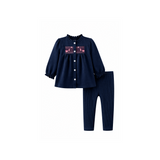 Embroidered Woven Top & Legging Set