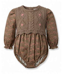 Floral Bubble with Removable Knit Vest Set