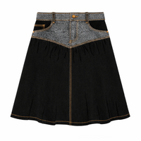 Two-Tone Denim Mini Skirt