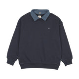Sweet Campaign Denim Removable Collar Sweatshirt